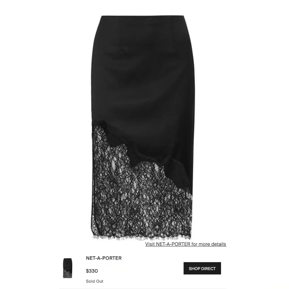 Alice + Oliva Lace Embellished Midi Pencil Asymmetrical Hem Skirt US6 NEW